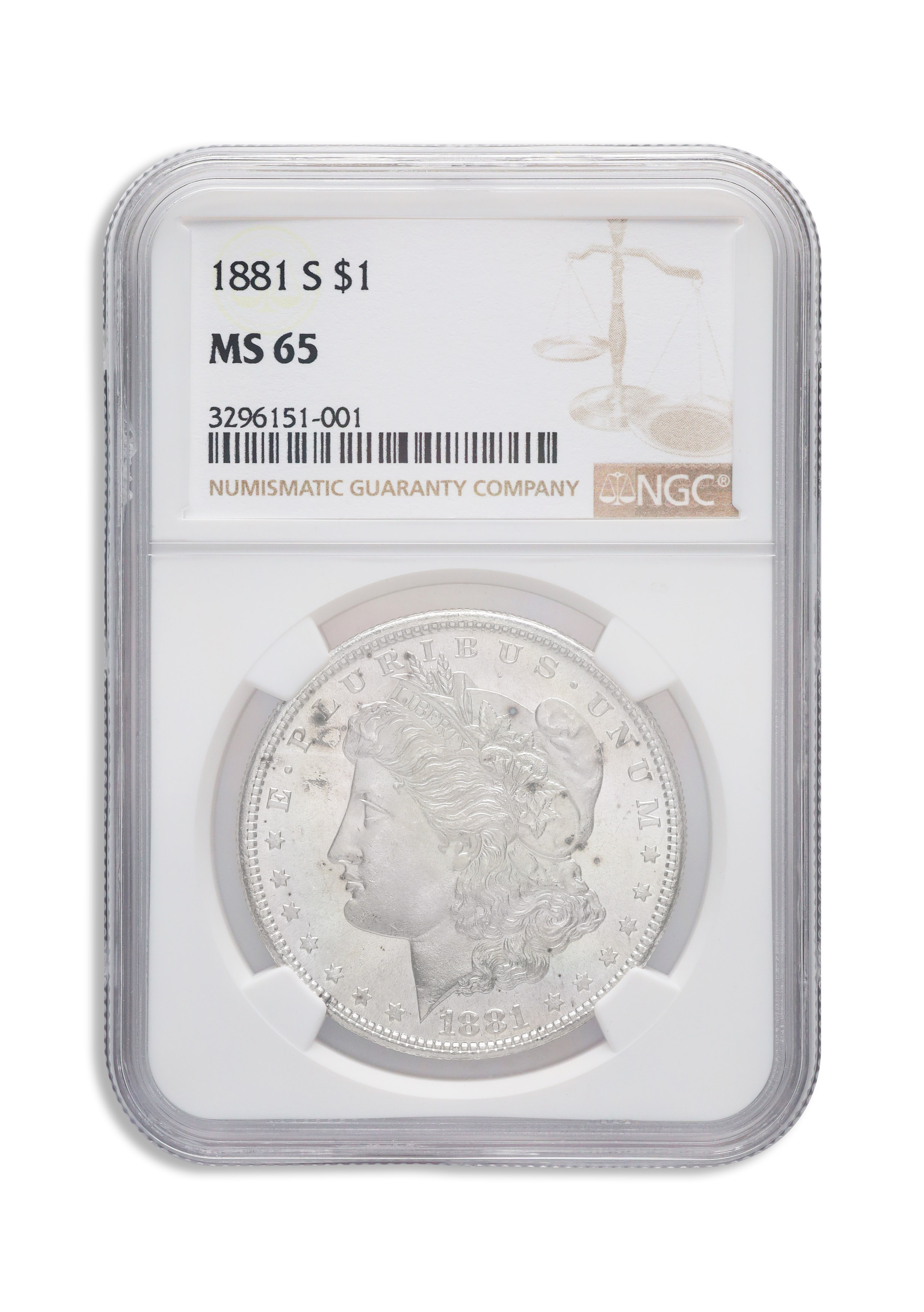 1881-S Morgan Silver Dollar  NGC MS65