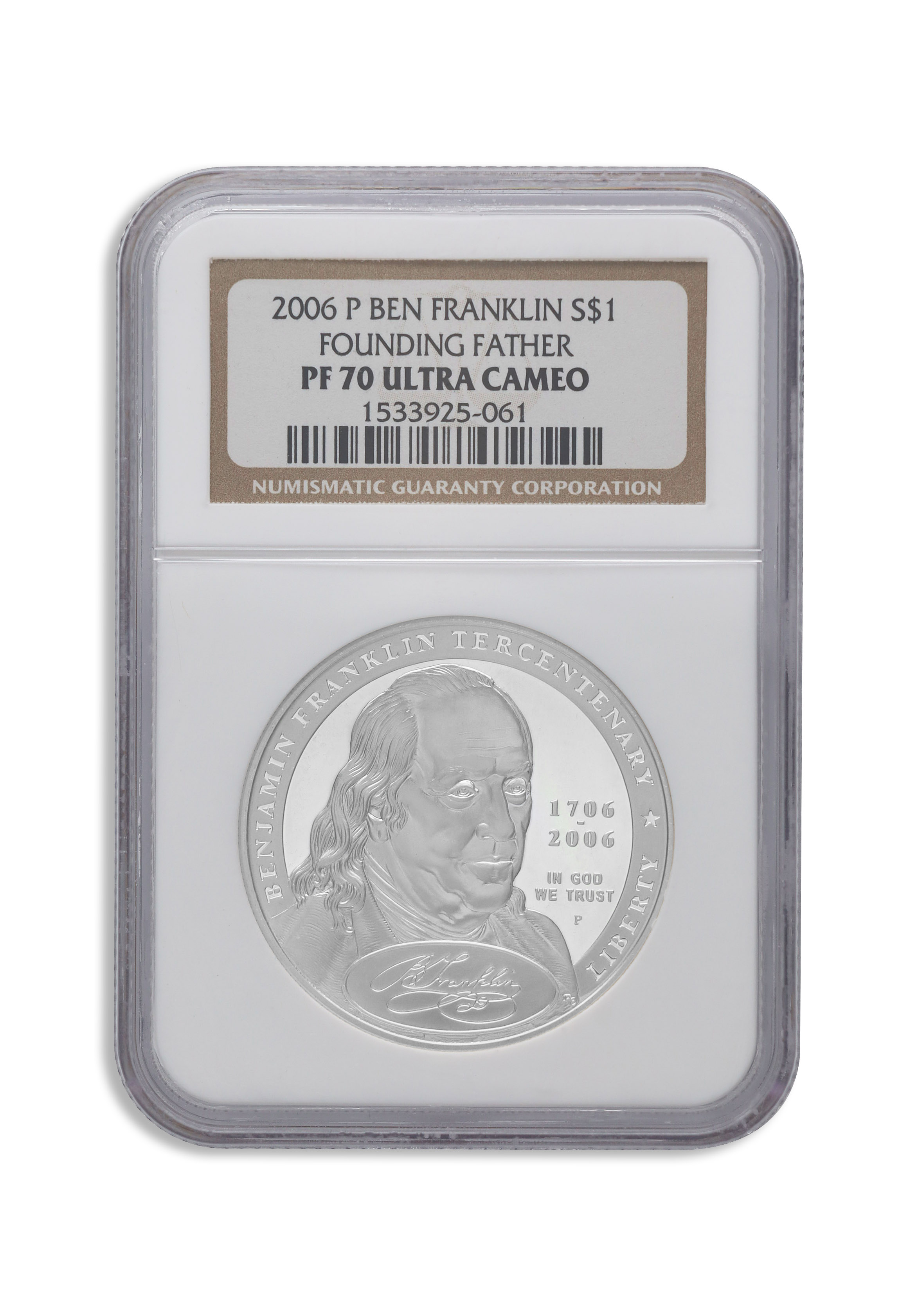2006-P $1 Frank. Found Father Silver Commem - NGC PF70