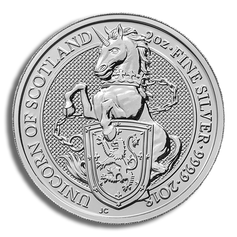 2018 2 Oz Silver Great Britain Queen's Beasts (Unicorn) - BU