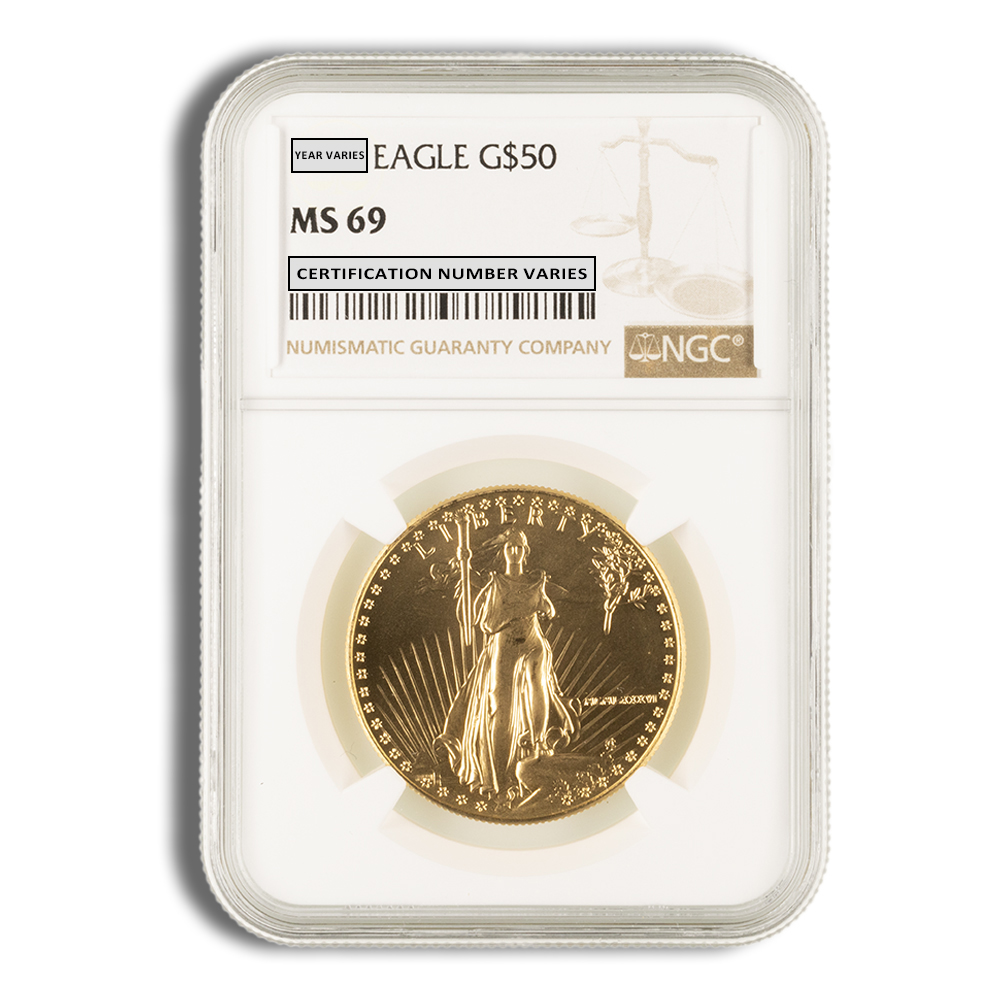 1986 1 Oz Gold American Eagle - NGC MS69