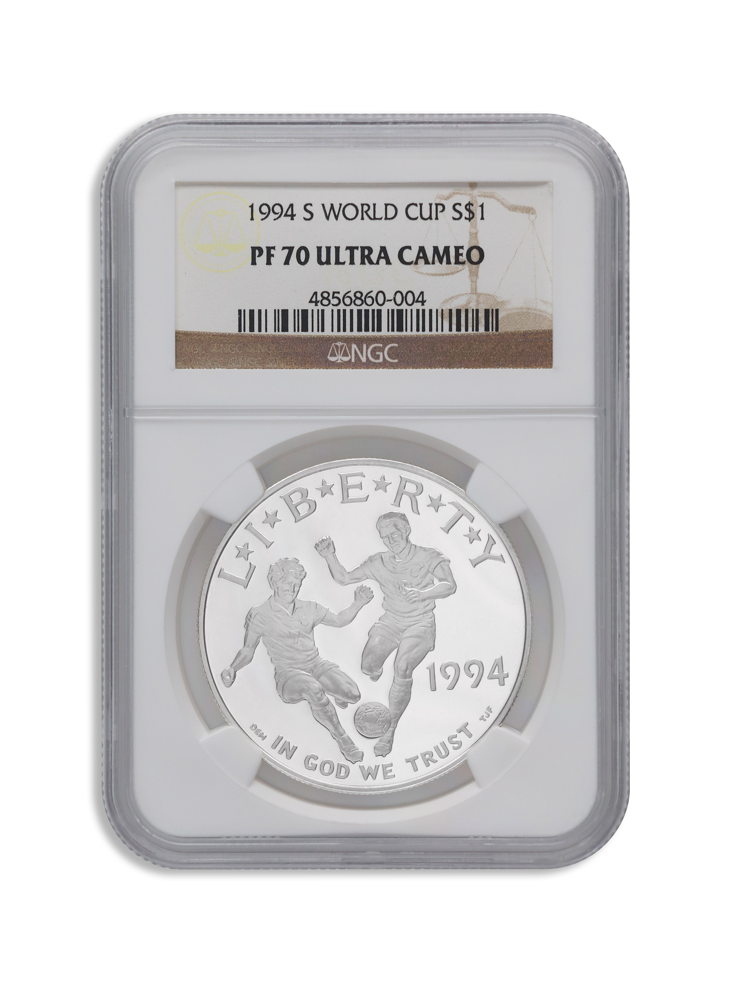 1994-S $1 World Cup Silver Commem - NGC PF70