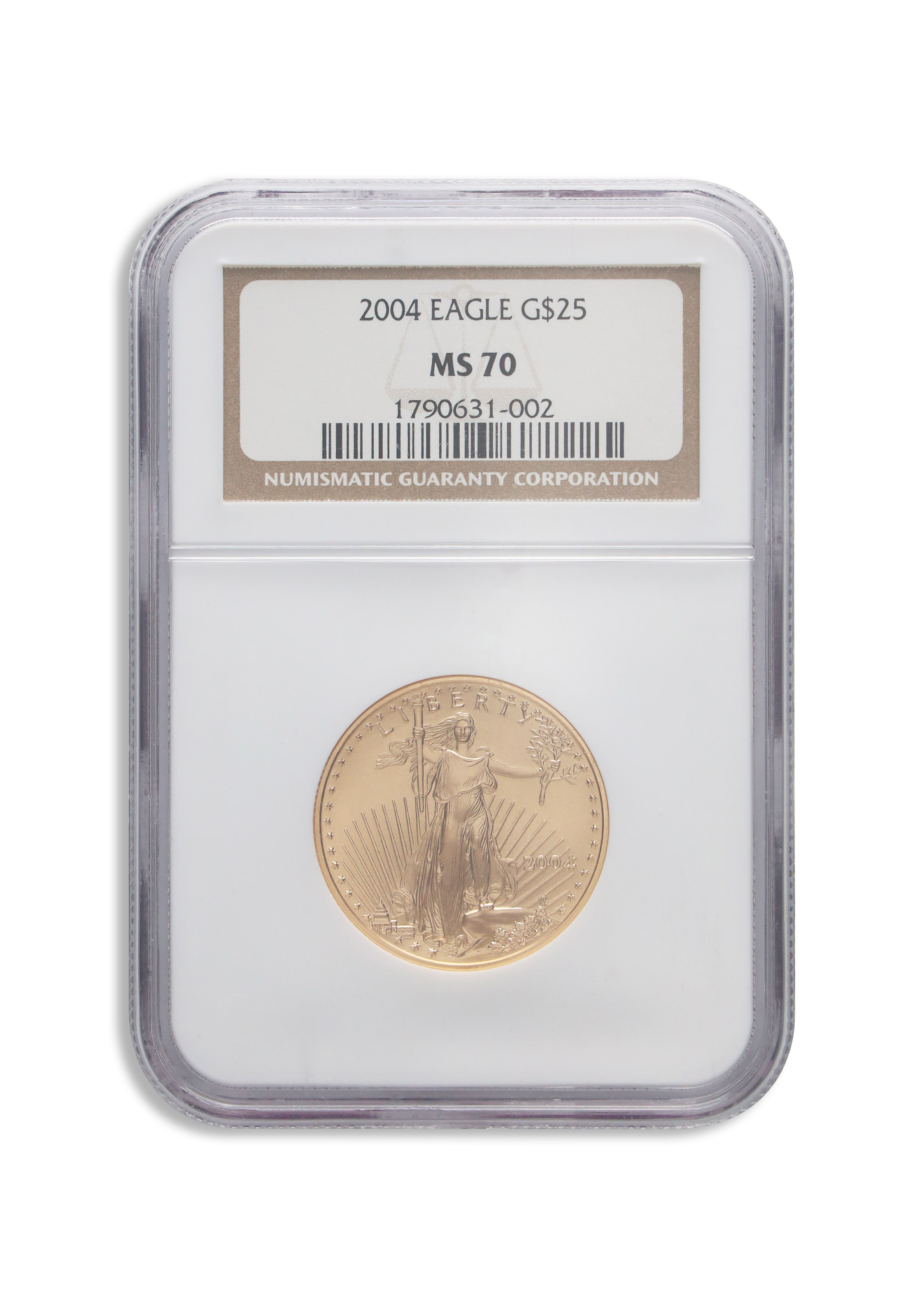 2004 1/2 oz Gold Eagle $25 NGC MS70