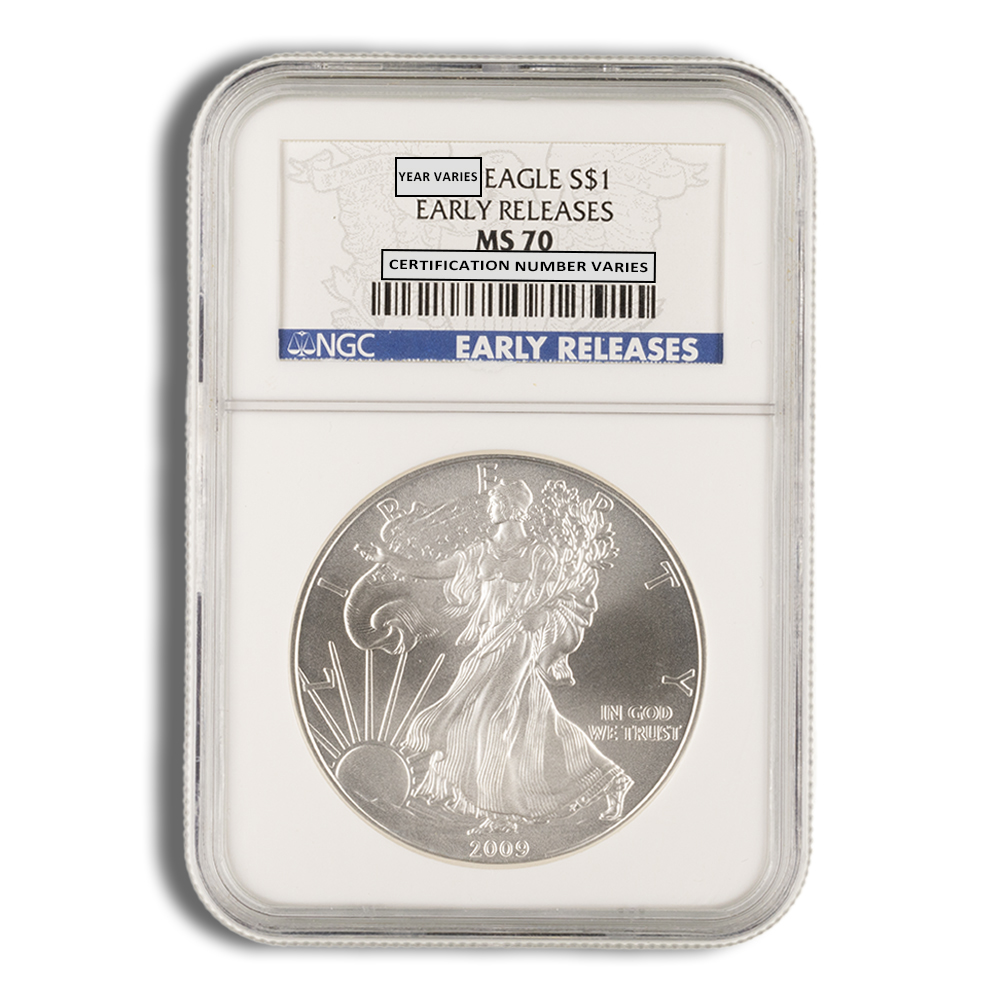 2009 Silver American Eagle - NGC MS70 (Early Releases)