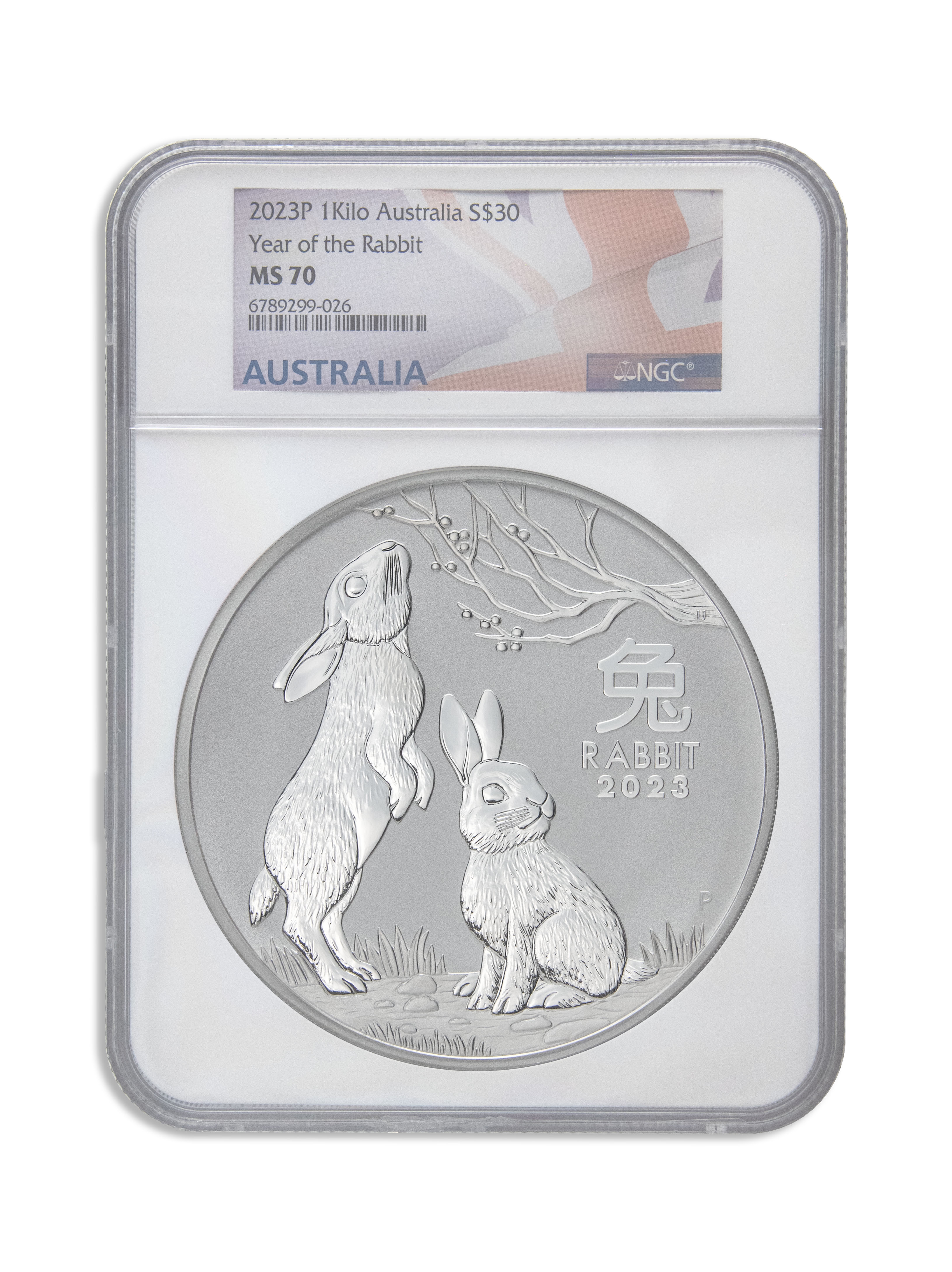 2023 1 Kilo Australia Silver Lunar Rabbit (Series III) - NGC MS70