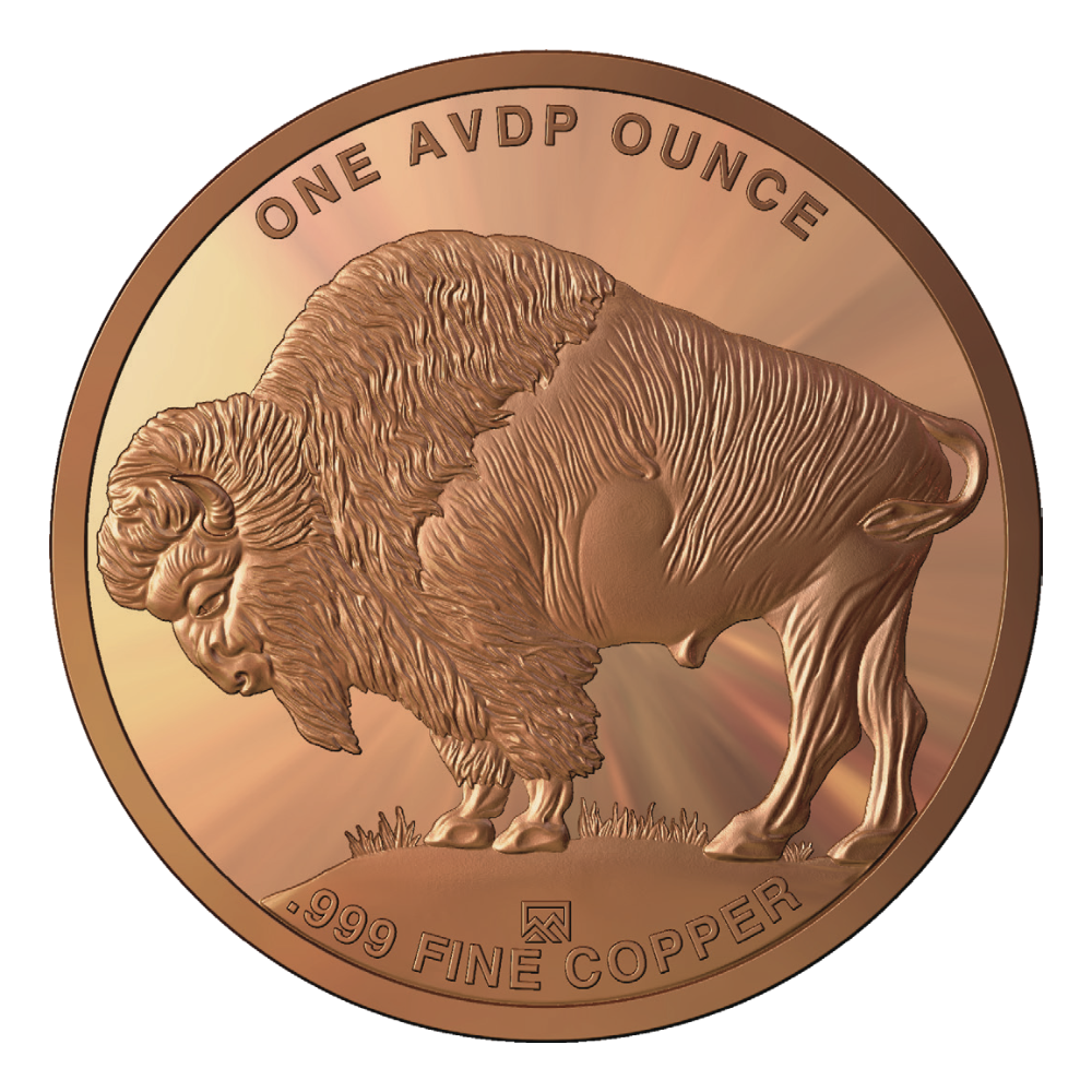 1 oz Copper Round - Buffalo Design