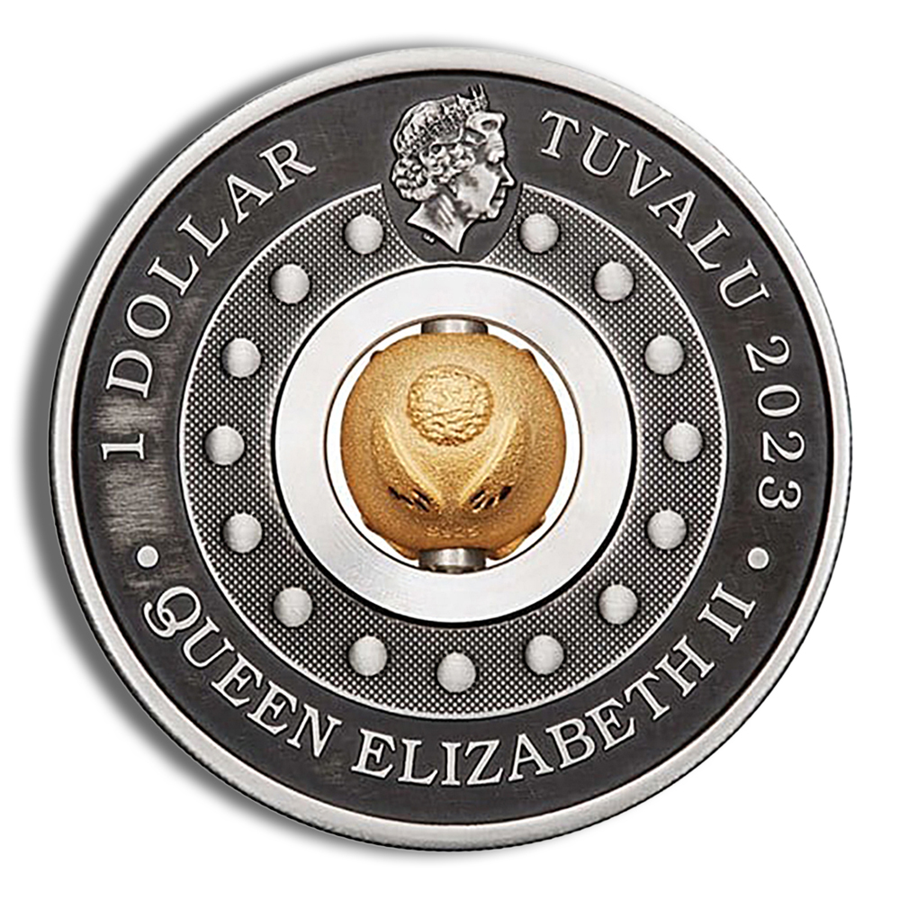 2023 1 Oz Silver Australia Year of the Rabbit Antiqued Rotating Charm (with Box and COA)