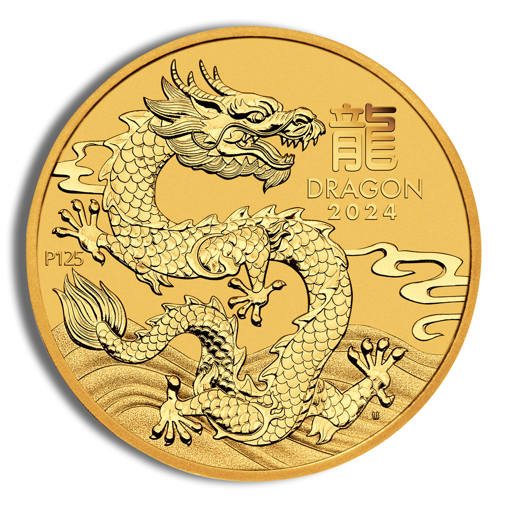2024 10 oz Australia Gold Lunar Dragon BU - Series III