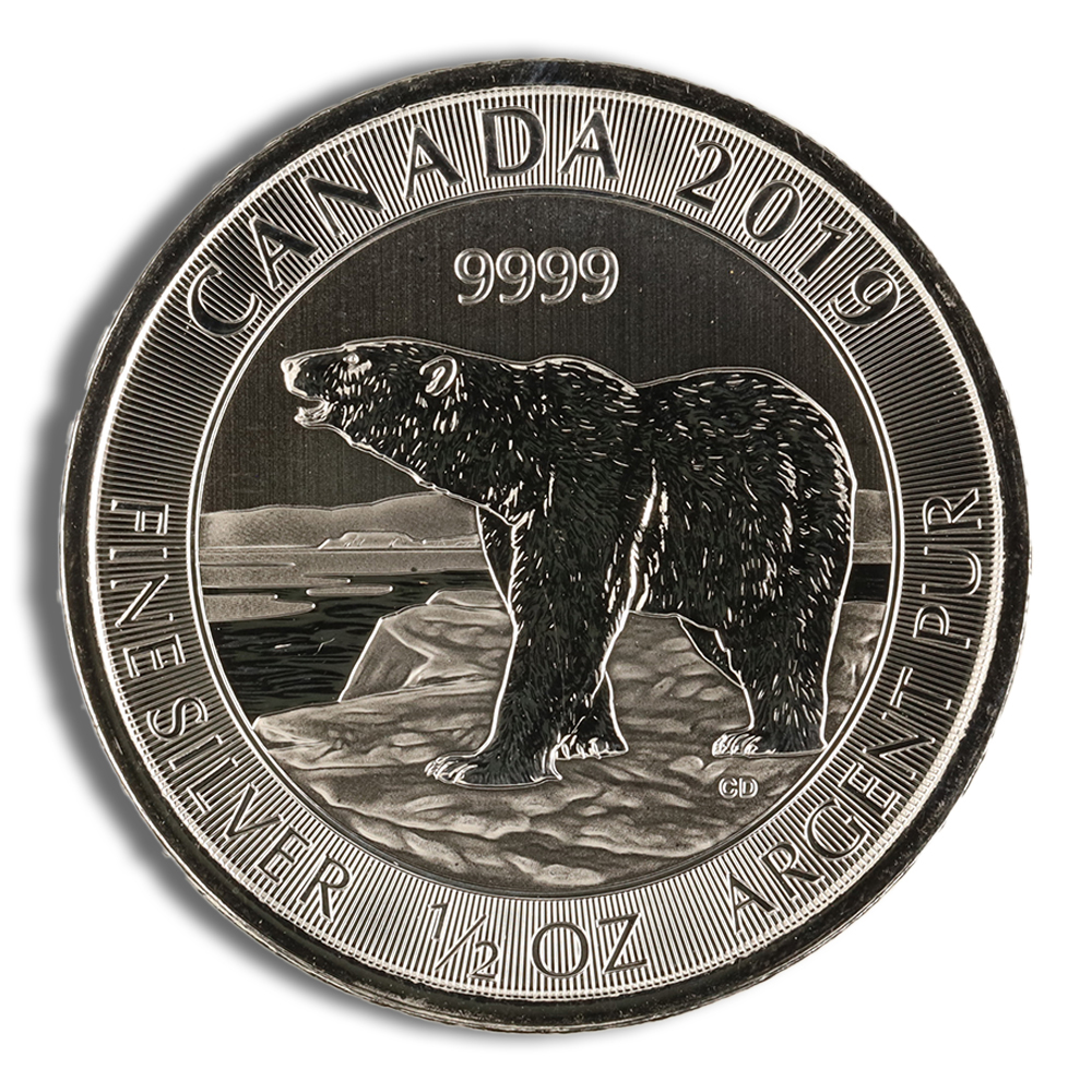 2019 1/2 Oz Silver Canadian Polar Bear - BU