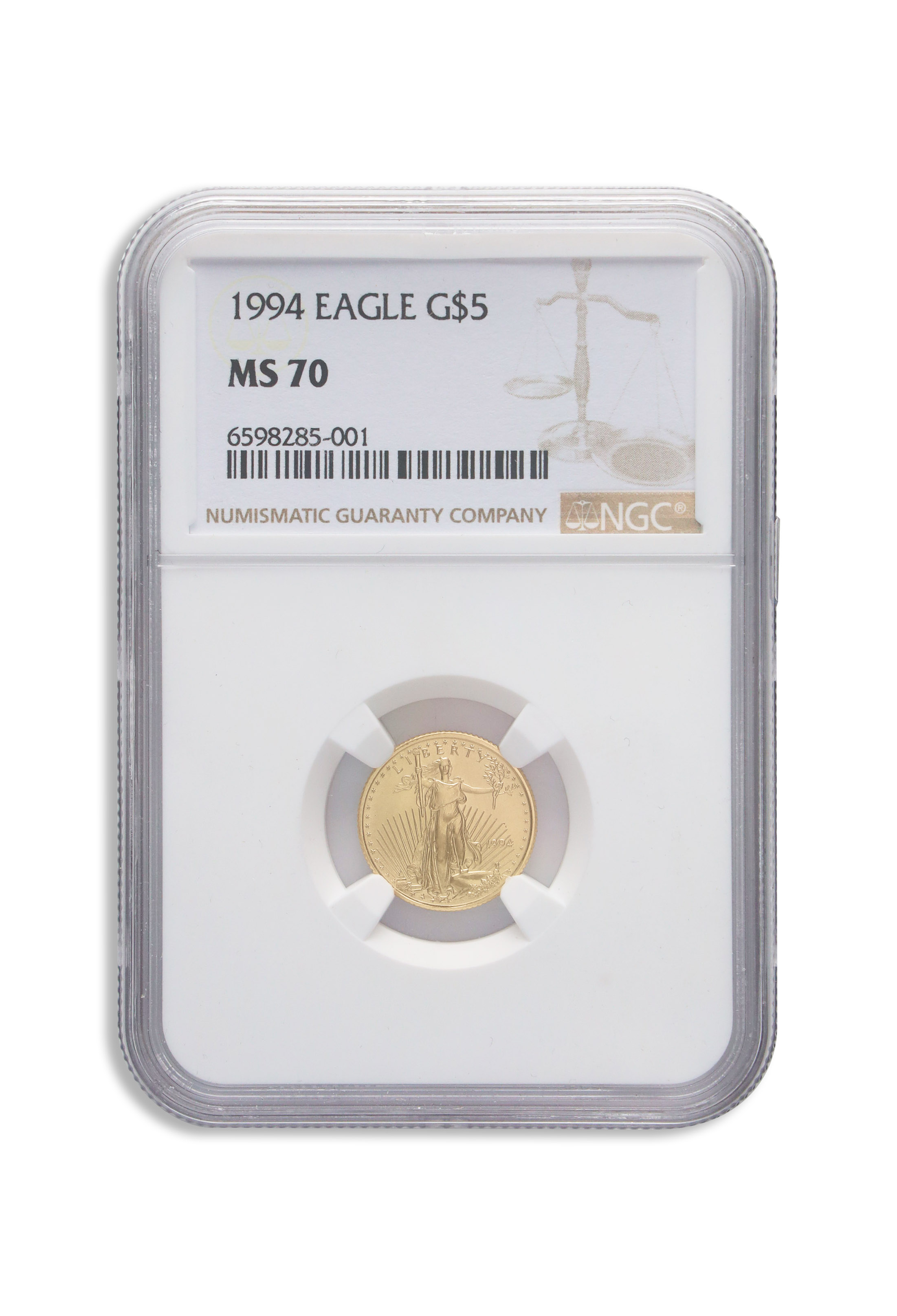 1994 1/10 oz Gold Eagle $5 NGC MS70