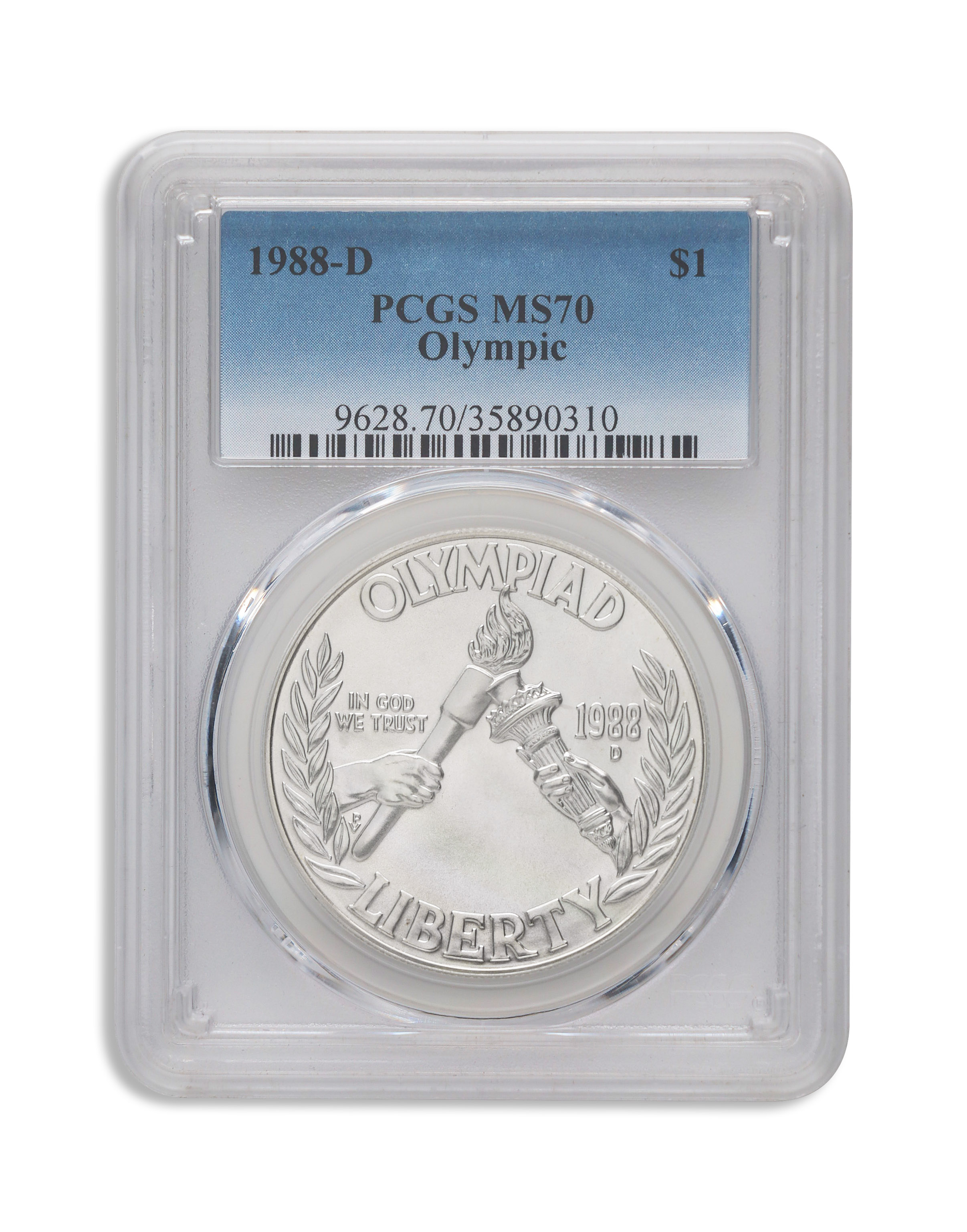 1988-D $1 Olympic Silver Commem - PCGS MS70